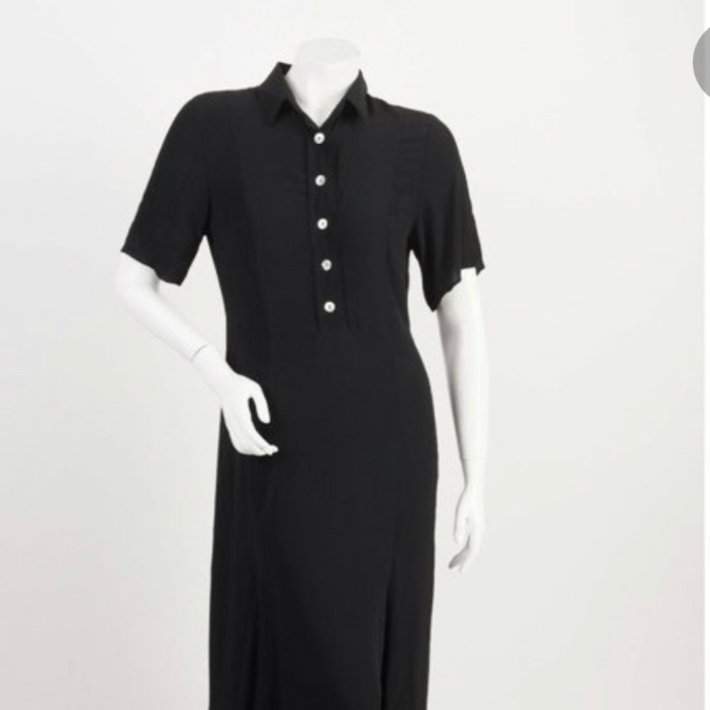 Zara viscose black button top maxi dress